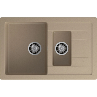 Мойка для кухни GRANFEST Quadro 775KL 1.5 чаши+крыло 765х495 мм, песочный