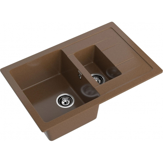 Мойка для кухни GRANFEST Quadro 775KL 1.5 чаши+крыло 765х495 мм, терракот
