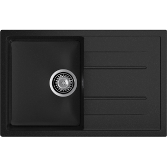 Мойка для кухни GRANFEST Quadro 780L чаша+крыло 770х495 мм, чёрный