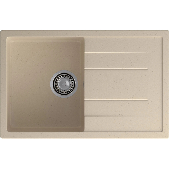 Мойка для кухни GRANFEST Quadro 780L чаша+крыло 770х495 мм, кашемир