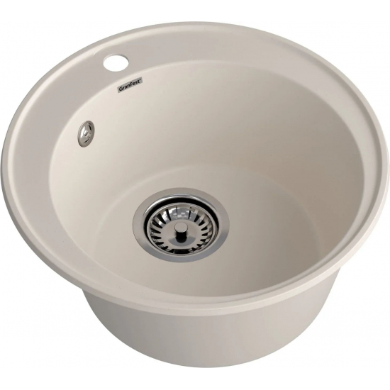 Мойка для кухни GRANFEST Quarz(ECO) Z08 D479 мм кварцевая, белый