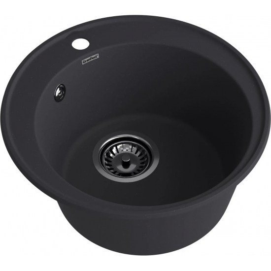 Мойка для кухни GRANFEST Quarz(ECO) Z08 D479 мм кварцевая, чёрный