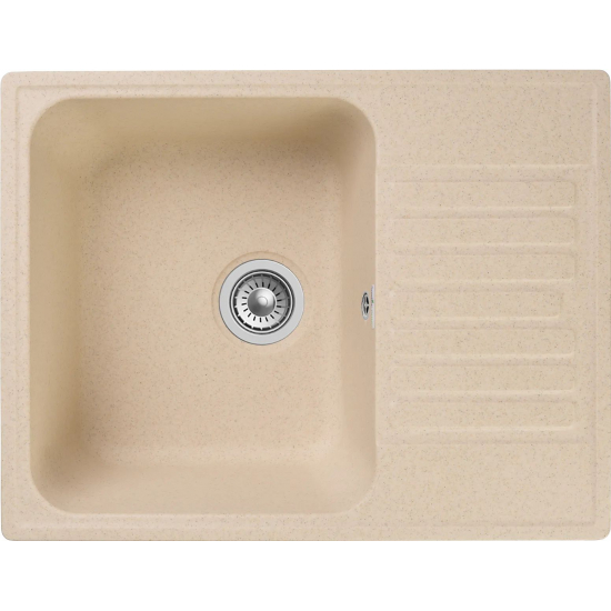 Мойка для кухни GRANFEST Quarz(ECO) Z13 чаша+крыло 618х477 мм кварцевая, бежевый