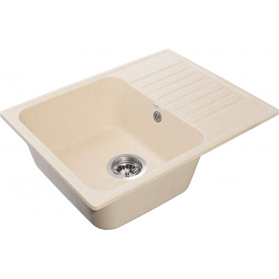 Мойка для кухни GRANFEST Quarz(ECO) Z13 чаша+крыло 618х477 мм кварцевая, бежевый
