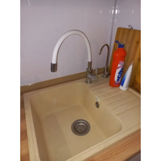 Мойка для кухни GRANFEST Quarz(ECO) Z13 чаша+крыло 618х477 мм кварцевая, бежевый