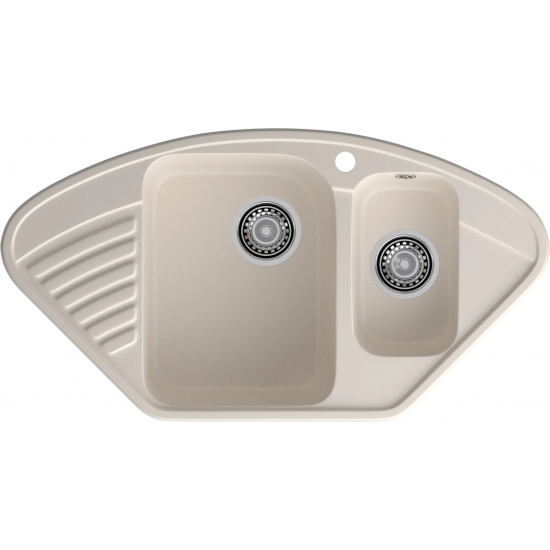 Мойка для кухни GRANFEST Quarz(ECO) Z14 1.5 чаши угловая 927х497 мм кварцевая, белый