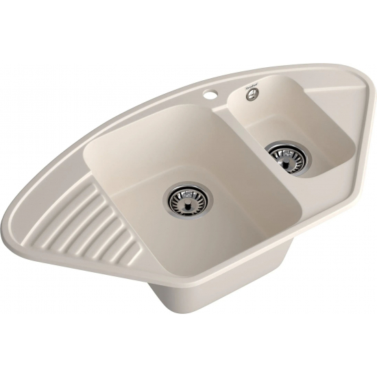 Мойка для кухни GRANFEST Quarz(ECO) Z14 1.5 чаши угловая 927х497 мм кварцевая, белый