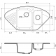 Мойка для кухни GRANFEST Quarz(ECO) Z14 1.5 чаши угловая 927х497 мм кварцевая, белый