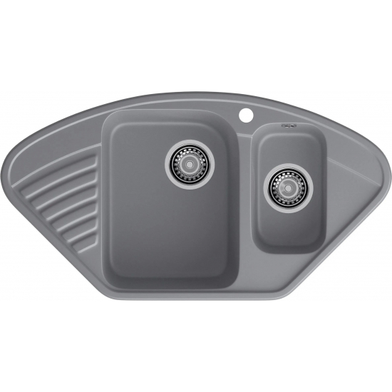 Мойка для кухни GRANFEST Quarz(ECO) Z14 1.5 чаши угловая 927х497 мм кварцевая, тёмно-серый