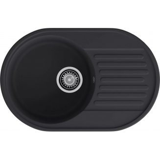Мойка для кухни GRANFEST Quarz(ECO) Z18 чаша+крыло 737х478 мм кварцевая, чёрный