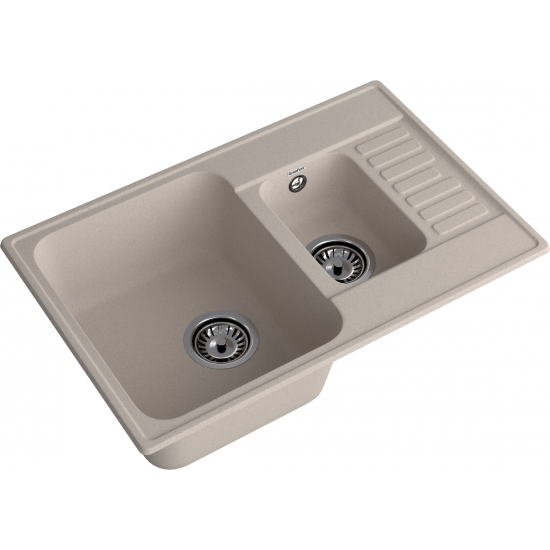 Мойка для кухни GRANFEST Quarz(ECO) Z21K 1.5 чаши+крыло 737х478 мм кварцевая, песочный