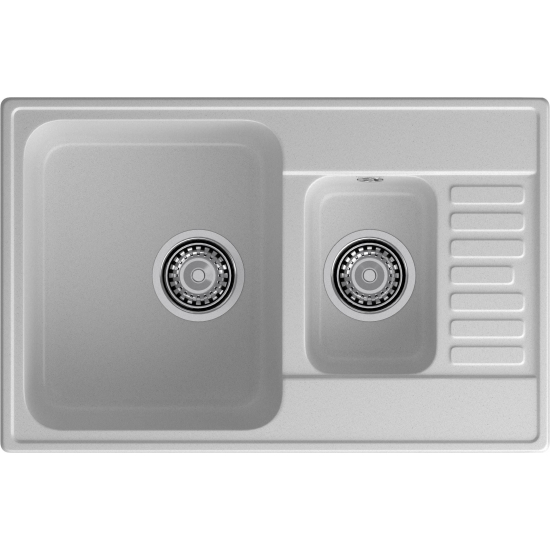 Мойка для кухни GRANFEST Quarz(ECO) Z21K 1.5 чаши+крыло 737х478 мм кварцевая, серый