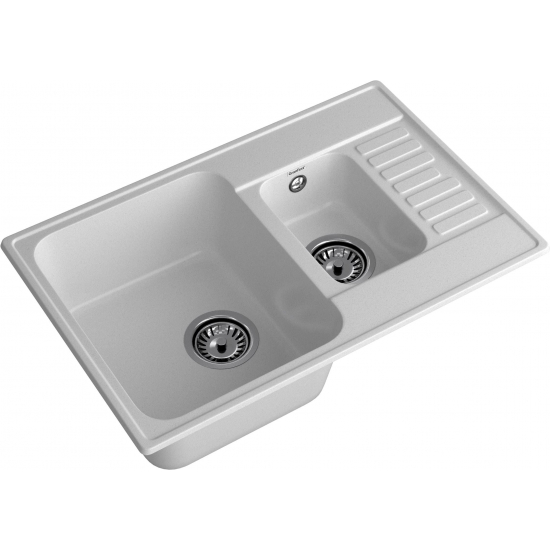 Мойка для кухни GRANFEST Quarz(ECO) Z21K 1.5 чаши+крыло 737х478 мм кварцевая, серый