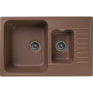 Мойка для кухни GRANFEST Quarz(ECO) Z21K 1.5 чаши+крыло 737х478 мм кварцевая, терракот