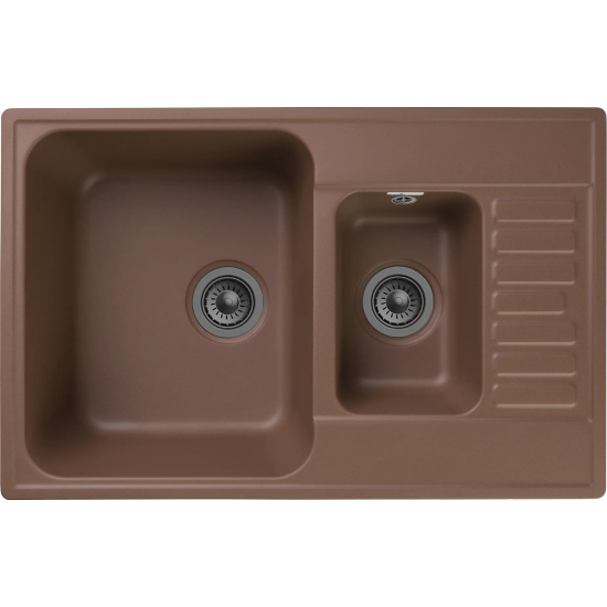 Мойка для кухни GRANFEST Quarz(ECO) Z21K 1.5 чаши+крыло 737х478 мм кварцевая, терракот