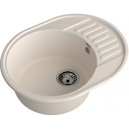 Мойка для кухни GRANFEST Quarz(ECO) Z58 чаша+крыло 617х480 мм кварцевая, белый