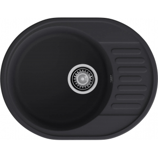 Мойка для кухни GRANFEST Quarz(ECO) Z58 чаша+крыло 617х480 мм кварцевая, чёрный