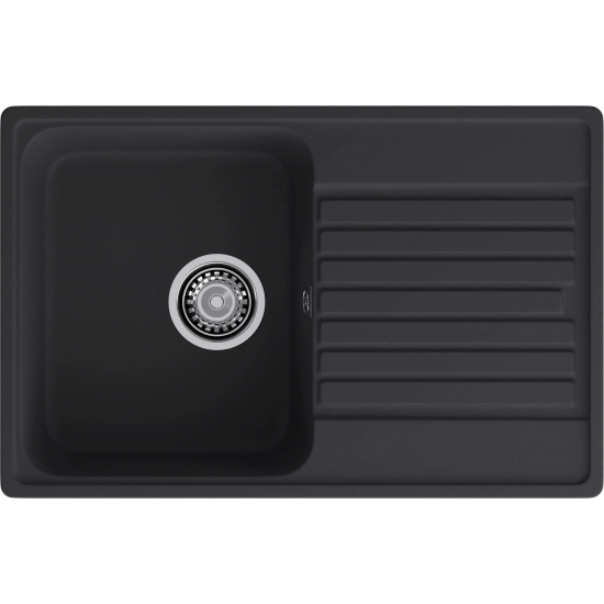 Мойка для кухни GRANFEST Quarz(ECO) Z78 чаша+крыло 736х476 мм кварцевая, чёрный