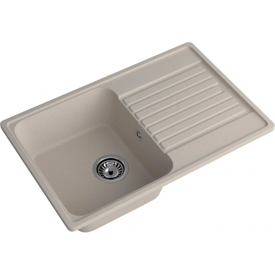 Мойка для кухни GRANFEST Quarz(ECO) Z78 чаша+крыло 736х476 мм кварцевая, песочный