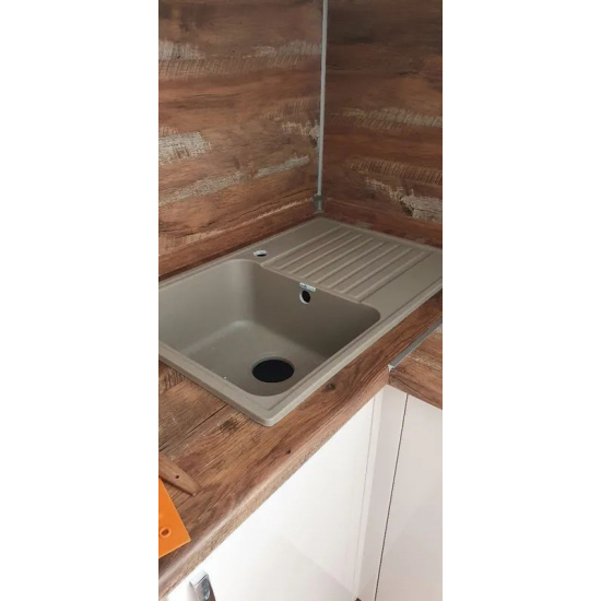 Мойка для кухни GRANFEST Quarz(ECO) Z78 чаша+крыло 736х476 мм кварцевая, песочный