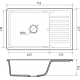 Мойка для кухни GRANFEST Quarz(ECO) ZW-72 чаша+крыло 752х475 мм кварцевая, чёрный