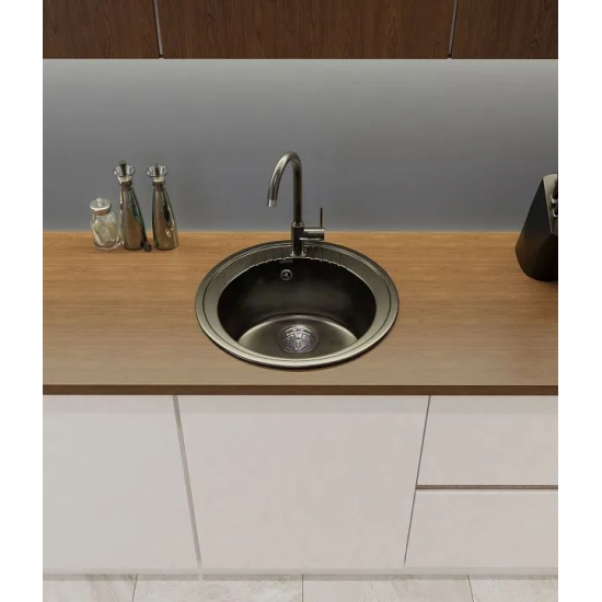 Мойка для кухни GRANFEST Rondo 520 D520 мм, чёрный