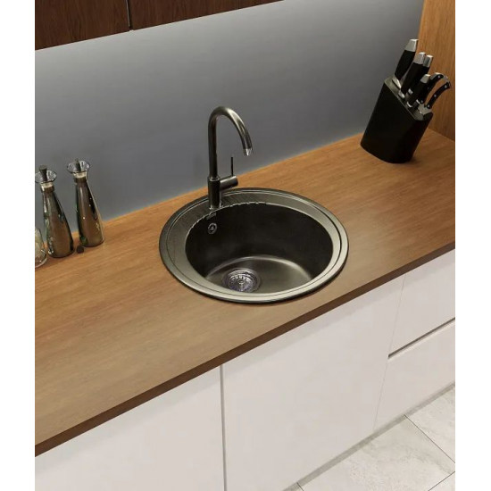 Мойка для кухни GRANFEST Rondo 520 D520 мм, чёрный