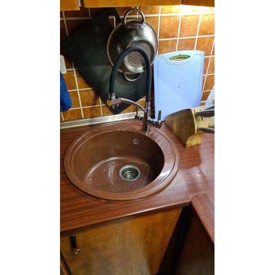 Мойка для кухни GRANFEST Rondo 520 D520 мм, терракот