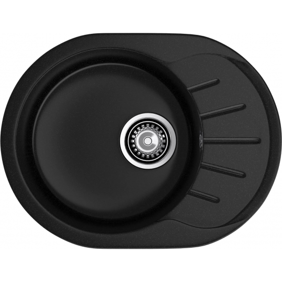 Мойка для кухни GRANFEST Rondo 580L чаша+крыло 579х445 мм, чёрный