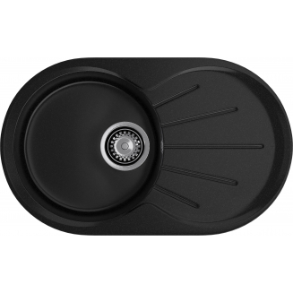 Мойка для кухни GRANFEST Rondo 750L чаша+крыло 746х455 мм, чёрный