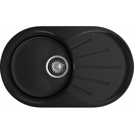 Мойка для кухни GRANFEST Rondo 750L чаша+крыло 746х455 мм, чёрный