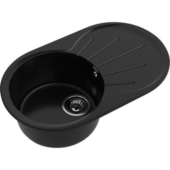 Мойка для кухни GRANFEST Rondo 750L чаша+крыло 746х455 мм, чёрный