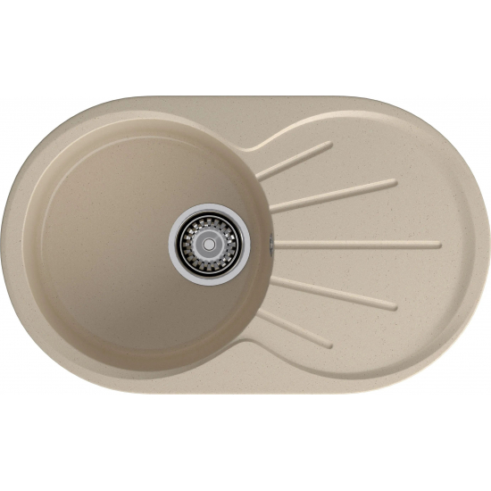 Мойка для кухни GRANFEST Rondo 750L чаша+крыло 746х455 мм, кашемир