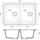 Мойка для кухни GRANFEST Standart 780K 2 чаши 786х500 мм, графит