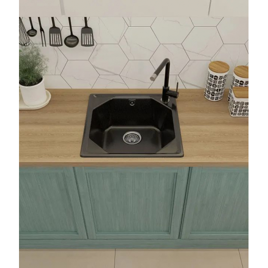 Мойка для кухни GRANFEST Unique 500 500х500 мм, чёрный