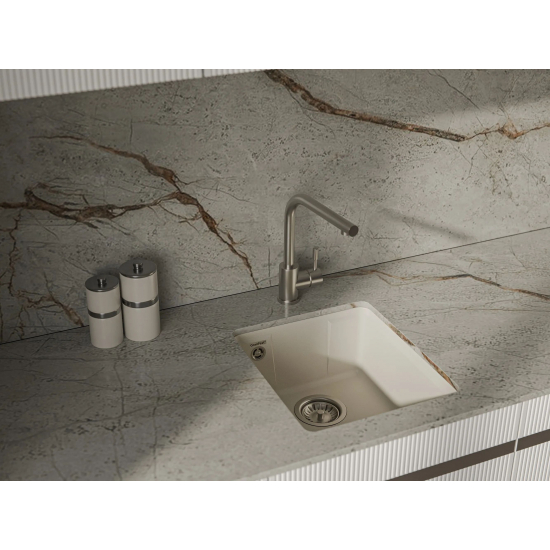 Мойка для кухни GRANFEST Urban UR-4540 400х450 мм кварцевая, белый