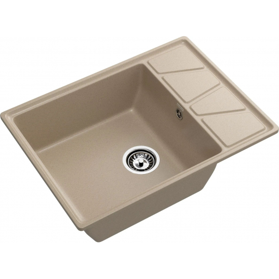 Мойка для кухни GRANFEST Vertex 680L чаша+крыло 680х500 мм, песочный