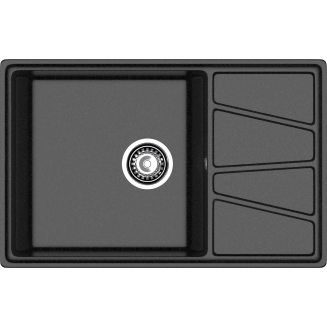 Мойка для кухни GRANFEST Vertex 780L чаша+крыло 780х500 мм, чёрный