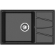 Мойка для кухни GRANFEST Vertex 780L чаша+крыло 780х500 мм, чёрный
