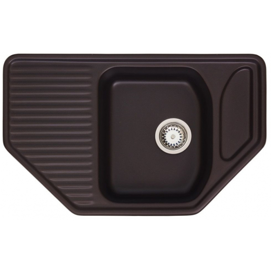 Мойка для кухни GRANICOM G-002 1.5 чаши, угловая 777х485 мм, шоколад
