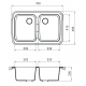 Мойка для кухни GRANICOM G-004 2 чаши 780х495 мм, жасмин