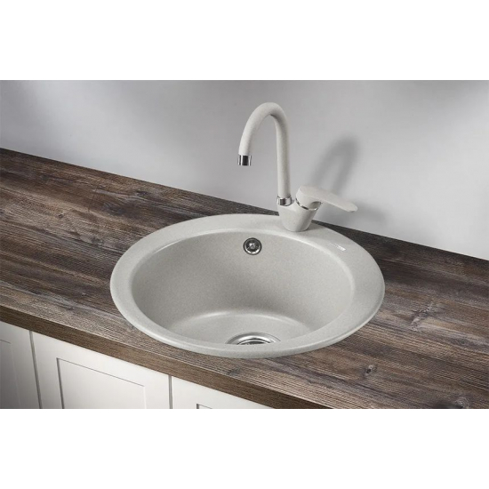 Мойка для кухни GRANULA 4801 D=480 мм кварцевая, базальт