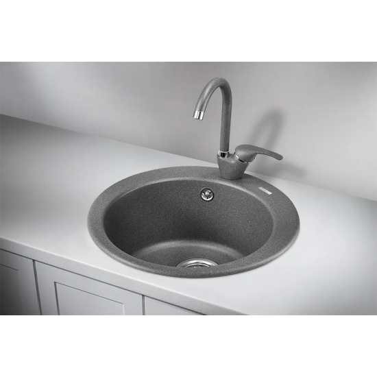 Мойка для кухни GRANULA 4801 D=480 мм кварцевая, графит