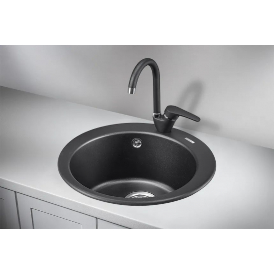 Мойка для кухни GRANULA 4801 D=480 мм кварцевая, шварц