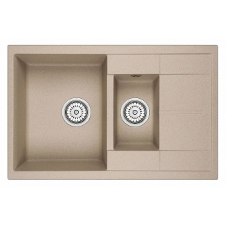 Мойка для кухни GRANULA 7802 1.5 чаши+крыло 780х500 кварцевая, песок