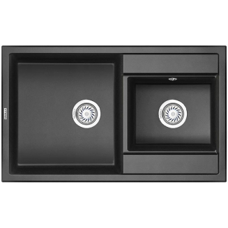 Мойка для кухни GRANULA 8201 1.5 чаши 820х500 кварцевая, чёрный