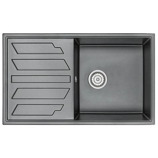 Мойка для кухни GRANULA 8601 чаша+крыло 860х500 кварцевая, шварц