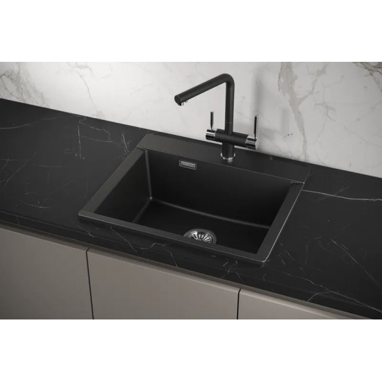 Мойка для кухни GRANULA Estetica 5804 580х500 кварцевая, шварц