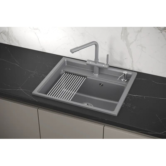 Мойка для кухни GRANULA KS-6003 600х510 кварцевая, алюминиум