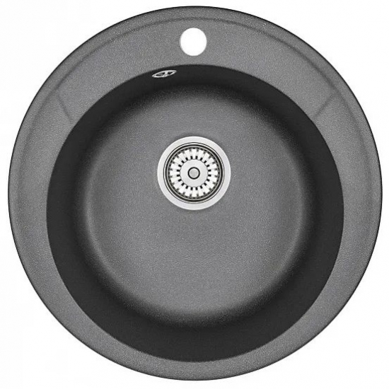 Мойка для кухни GRANULA СтандАРТ 4802 D=480 мм кварцевая, чёрный